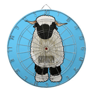 Valais Blacknose sheep cartoon illustration Dartboard