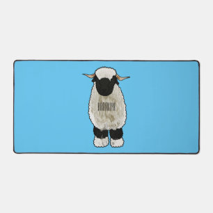 Valais Blacknose sheep cartoon illustration Desk Mat