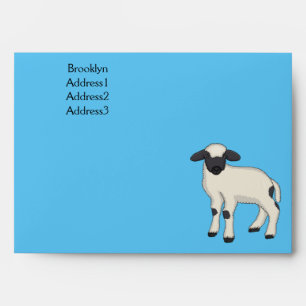 Valais Blacknose sheep cartoon illustration Envelope