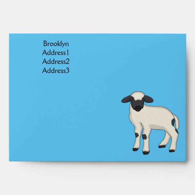 Valais Blacknose sheep cartoon illustration Envelope (Front)