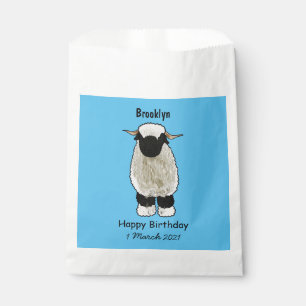 Valais Blacknose sheep cartoon illustration Favour Bags