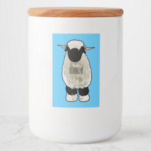 Valais Blacknose sheep cartoon illustration Food Label
