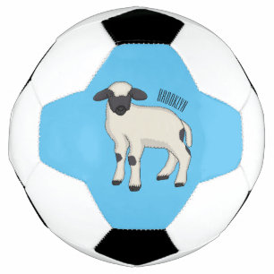Valais Blacknose sheep cartoon illustration Football