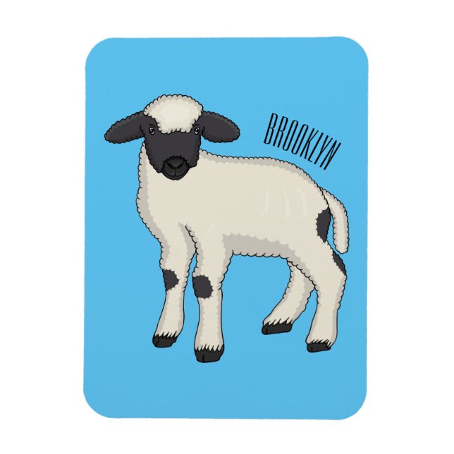 Valais Blacknose sheep cartoon illustration Magnet (Vertical)