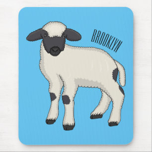 Valais Blacknose sheep cartoon illustration Mouse Mat