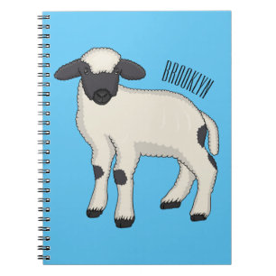 Valais Blacknose sheep cartoon illustration Notebook