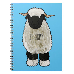 Valais Blacknose sheep cartoon illustration Notebook