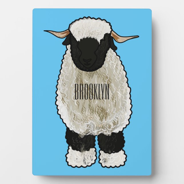Valais Blacknose sheep cartoon illustration Plaque (Front)