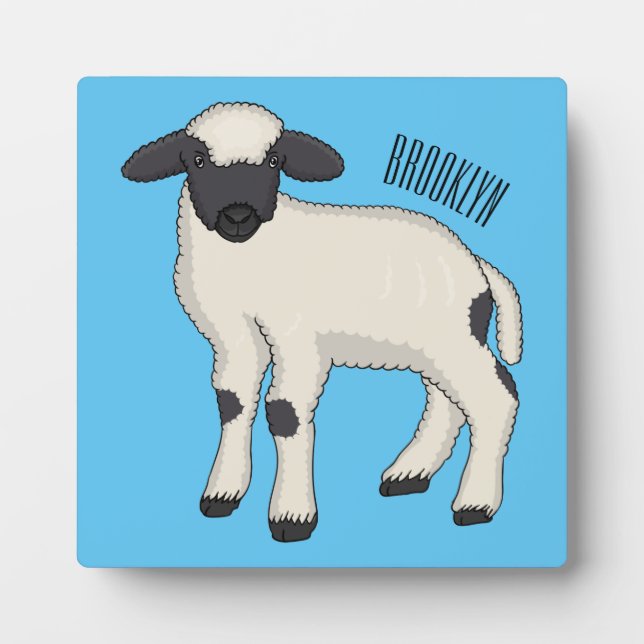 Valais Blacknose sheep cartoon illustration Plaque (Front)