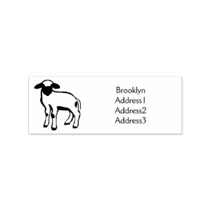Valais Blacknose sheep cartoon illustration Rubber Stamp