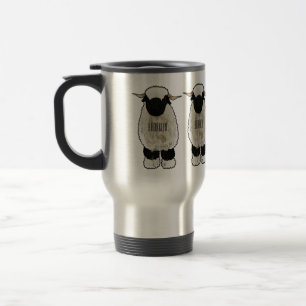 Valais Blacknose sheep cartoon illustration Travel Mug