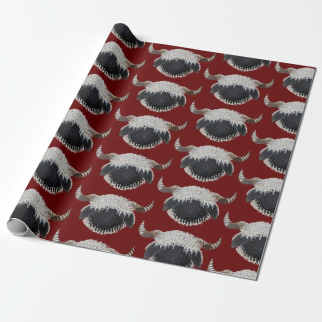 Valais Blacknose Sheep Christmas gift wrap  (Unrolled)
