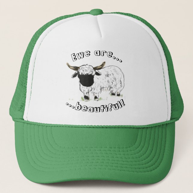 Valais blacknose sheep - Ewe are beautiful! Trucker Hat (Front)