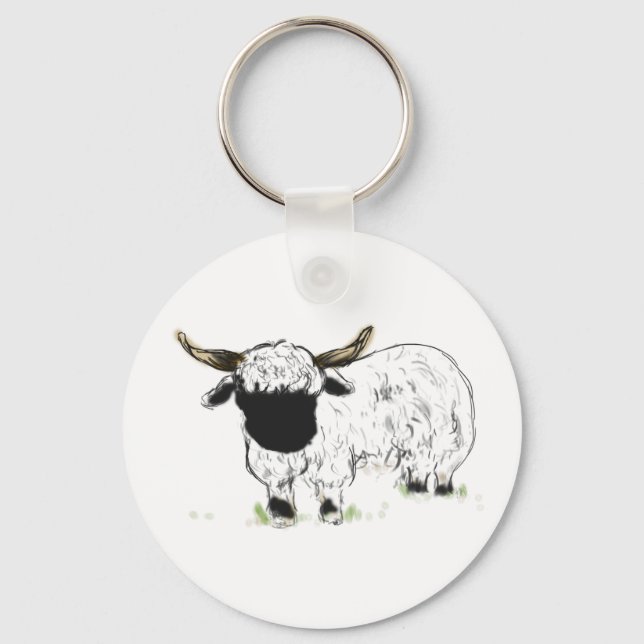 Valais blacknose sheep key ring (Front)