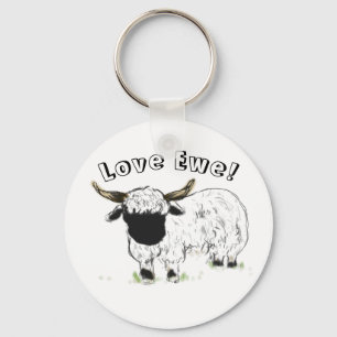 Valais blacknose sheep - Love Ewe! Key Ring