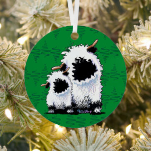 Valais Blacknose Sheep Metal Ornament