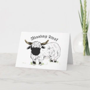 Valais blacknose sheep - Missing Ewe! Card