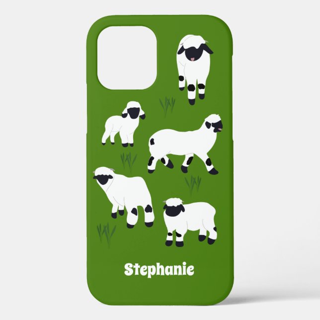 Valais Blacknose Sheep Personalised Farmers Case-Mate iPhone Case (Back)