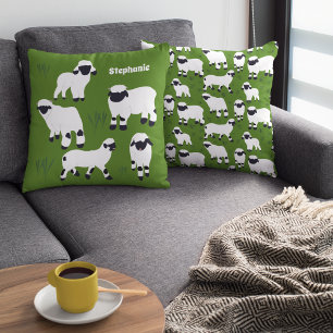 Valais Blacknose Sheep Personalised Farmers Cushion