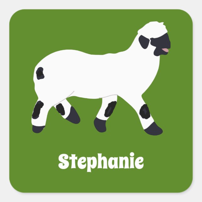 Valais Blacknose Sheep Personalised Square Sticker (Front)