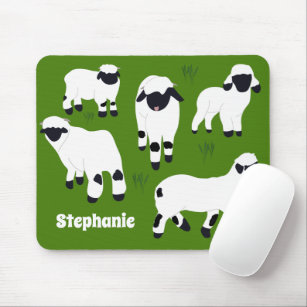 Valais Blacknose Sheep Personalized Farmers Mouse Mat