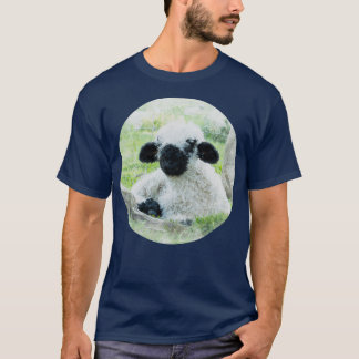 Valais Blacknose Sheep Watercolour Photograph  T-Shirt