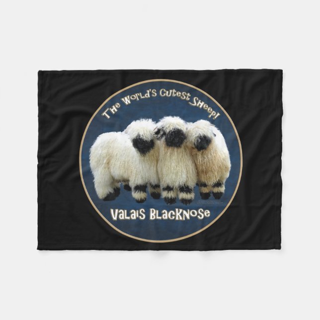 Valais Blacknose - World's Cutest - Fleece Blanket (Front (Horizontal))