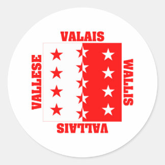 Valais Switzerland Canton Flag Classic Round Sticker