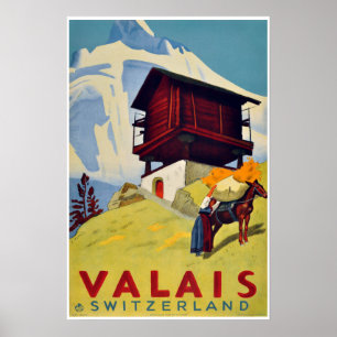 Valais,Switzerland,Suisse,Ski Poster