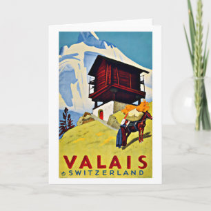 Valais Switzerland Vintage Travel Postcard