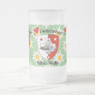 Valais v Wallis Suisse v Switzerland Tasse Frosted Glass Beer Mug