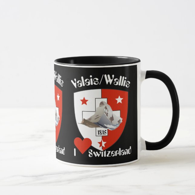 Valais v Wallis Suisse v Switzerland Tasse Mug (Right)