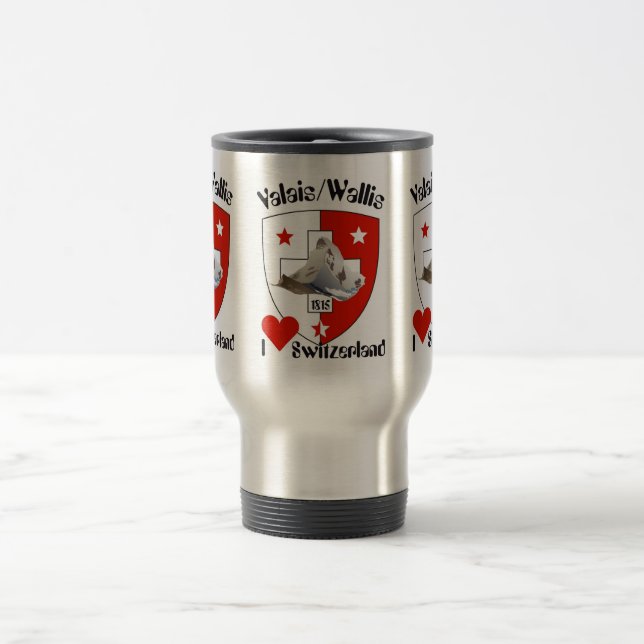 Valais v Wallis Suisse v Switzerland Tasse Travel Mug (Center)