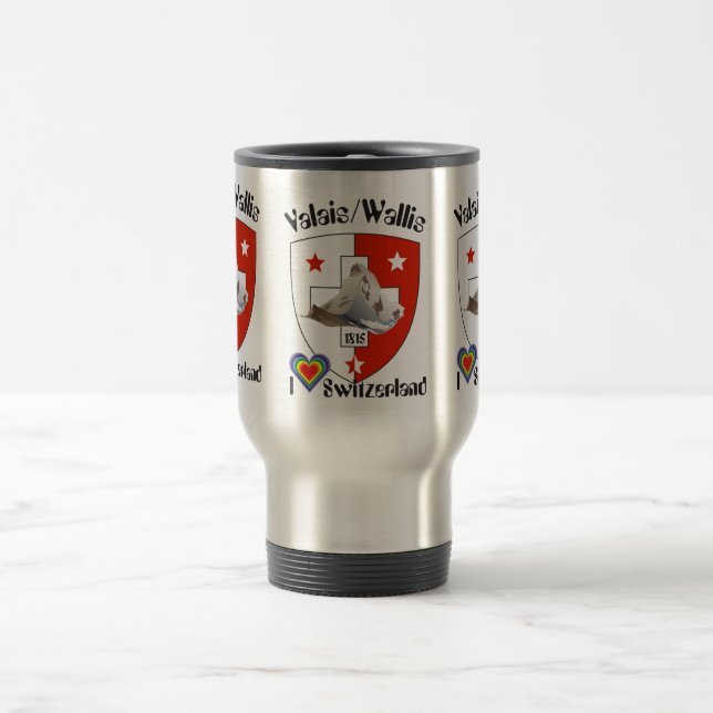 Valais v Wallis Suisse v Switzerland Tasse Travel Mug (Center)