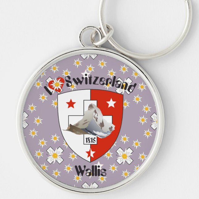 Valais / Wallis Switzerland Keychain (Front)