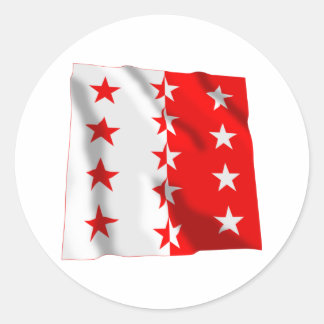 Valais Waving Flag Classic Round Sticker
