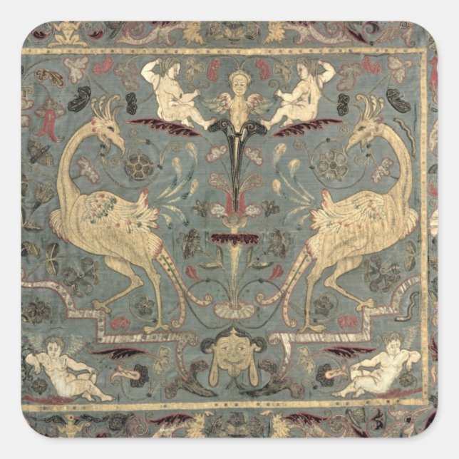 Valance of Renaissance design, 17th century (silk) Square Sticker (Front)