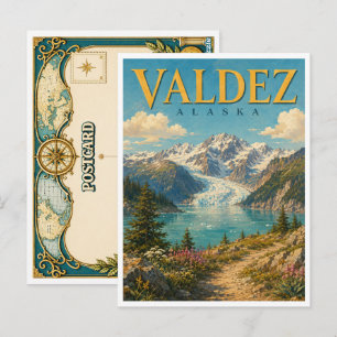 Valdez Alaska Prince William GeoSaga Postcard