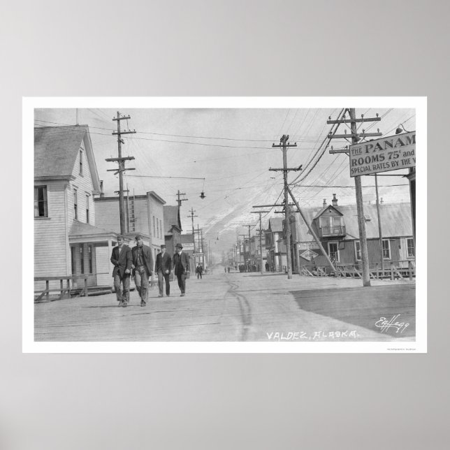 Valdez, Alaska Street 1912 Poster (Front)