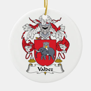 Valdez Family Crest Ceramic Tree Decoration