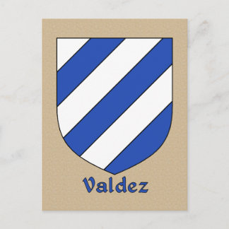 Valdez Family Heraldic Shield Postcard