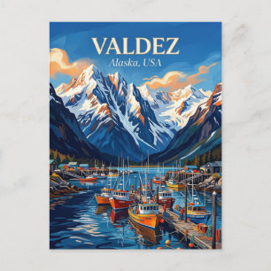 Valdez Harbour Alaska Postcard