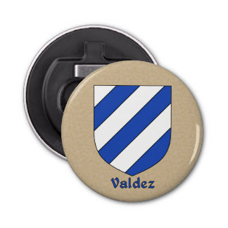 Valdez Heraldic Arms on Parchment Style Back Bottle Opener