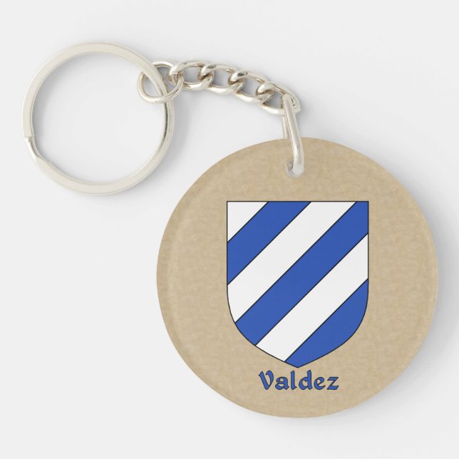 Valdez Historical Shield and Mexican Flag Key Ring (Front)
