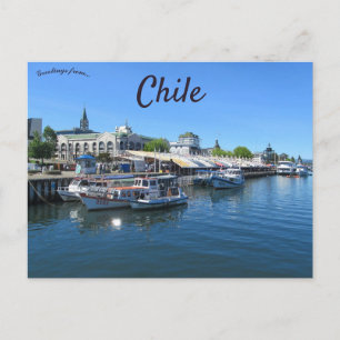 Valdivia Waterfront in Chile Postcard