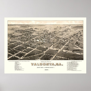 Valdosta, GA Panoramic Map - 1885 Poster
