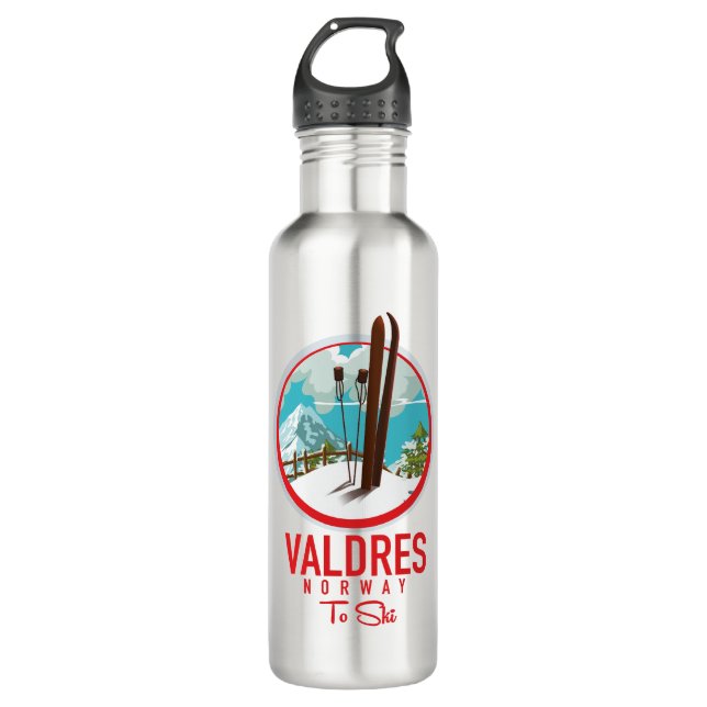 Valdres Norway Ski logo 710 Ml Water Bottle (Front)