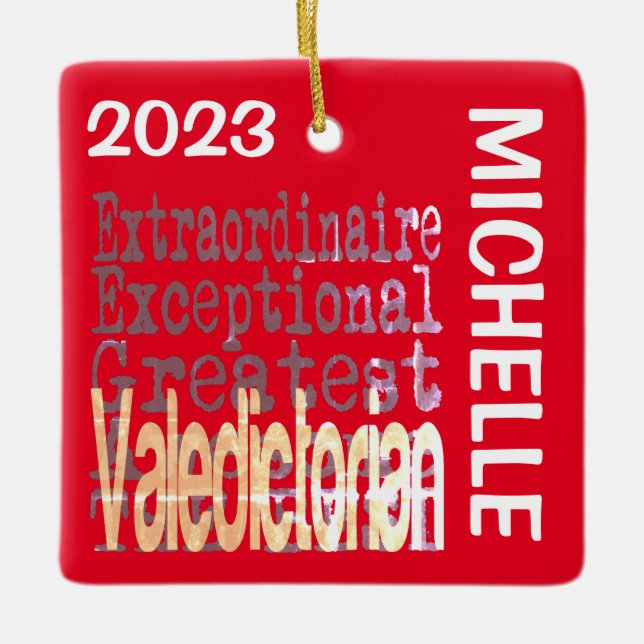 Valedictorian Extraordinaire CUSTOM Ceramic Ornament (Front)