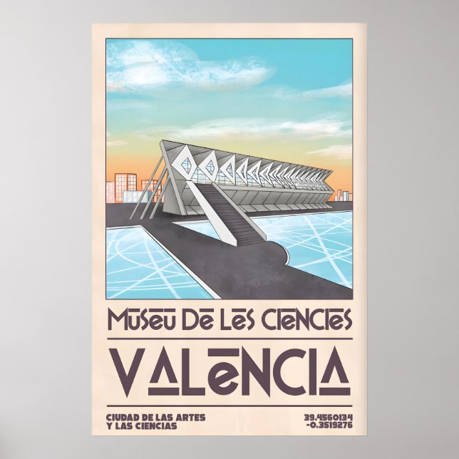 Valencia Art Print Bold Geometry, Vintage Poster (Front)