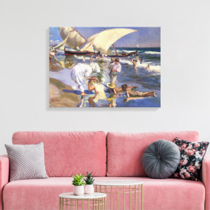 Valencia Beach Morning Light   Joaquín Sorolla   Canvas Print
